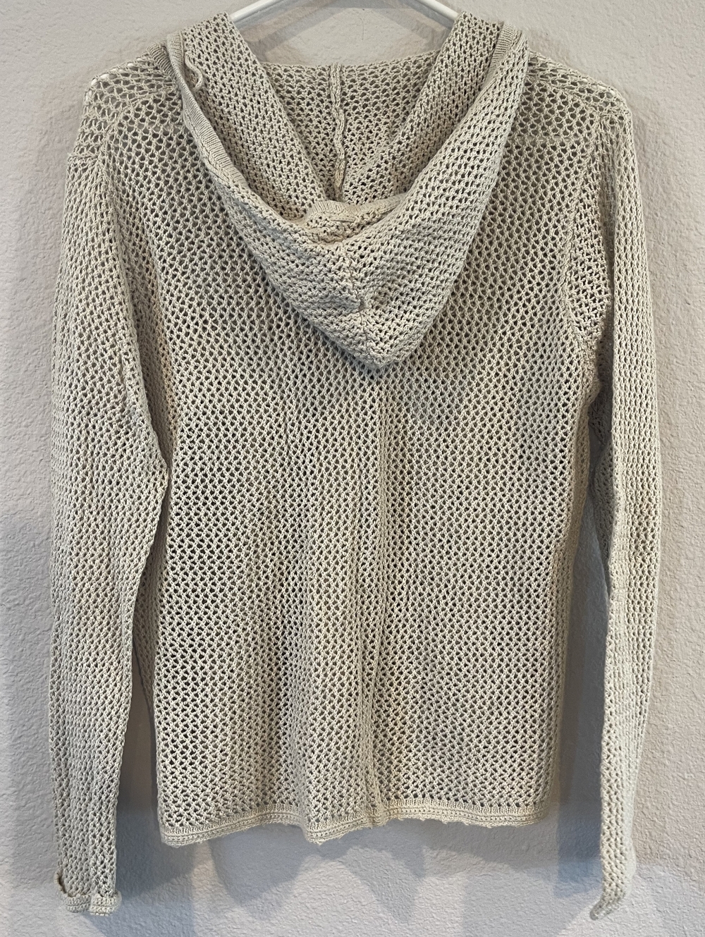NWT‎ FADED GLORY Vintage Y2K Womens Crochet Knit Full Zip Hooded Sweater Size LG - Picture 2 of 3